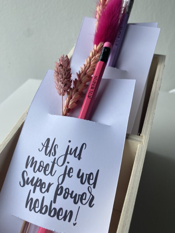 Kaart met potlood Juf of Meesterd - Afbeelding 2